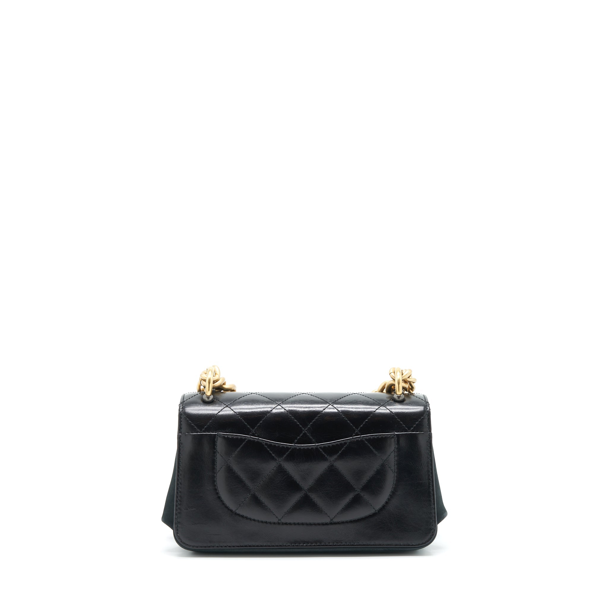 Chanel Seasonal Paris Cosmopolite Strait Lined Flap Bag Calfskin / Lambskin Black