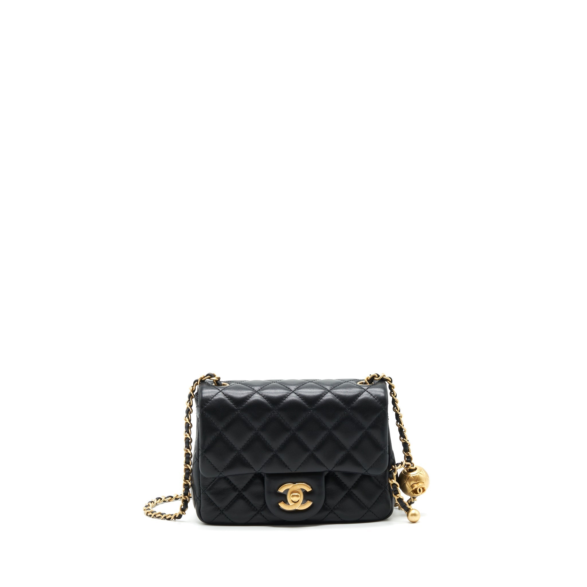 Chanel Mini Square Pearl Crush Lambskin Black