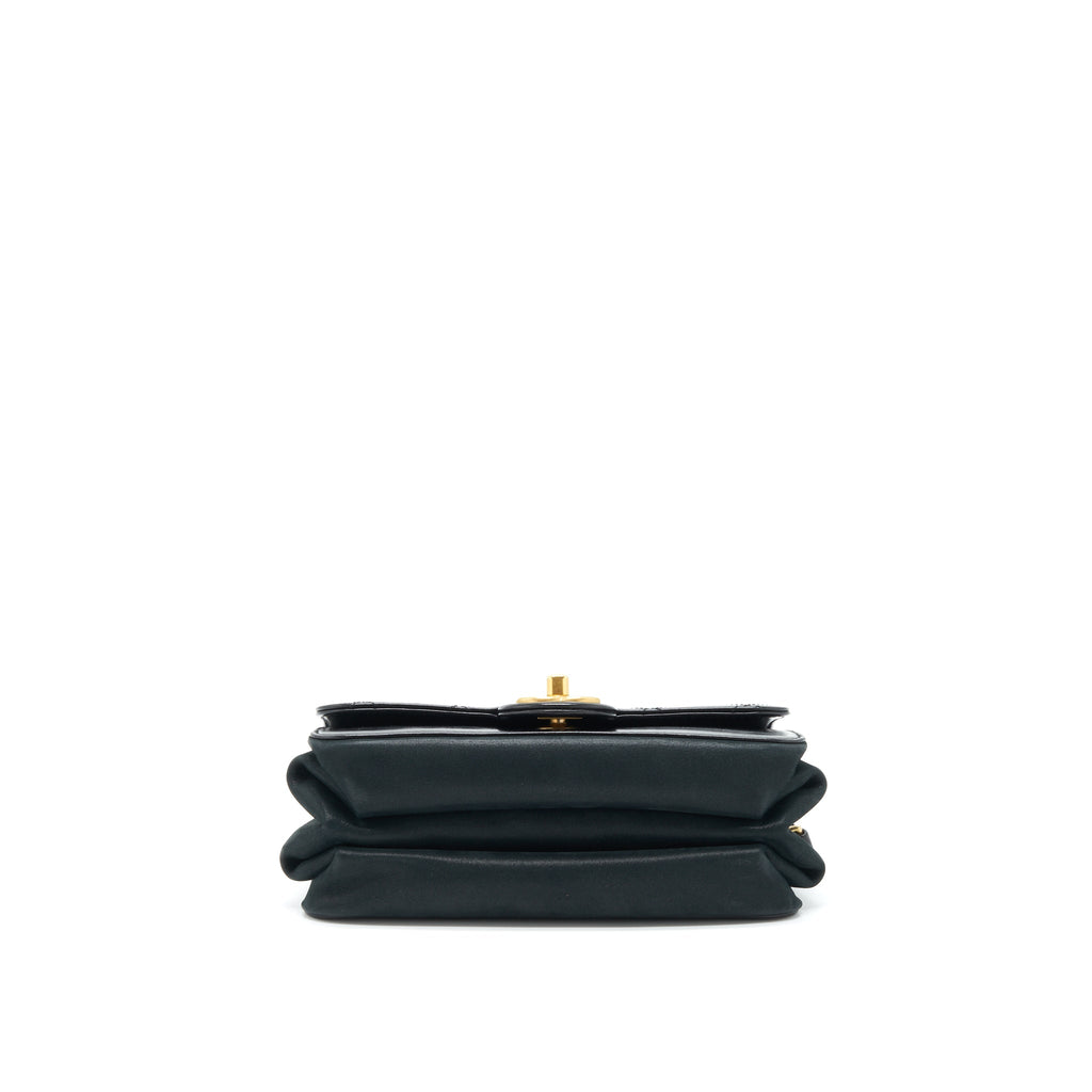 Chanel Seasonal Paris Cosmopolite Strait Lined Flap Bag Calfskin / Lambskin Black