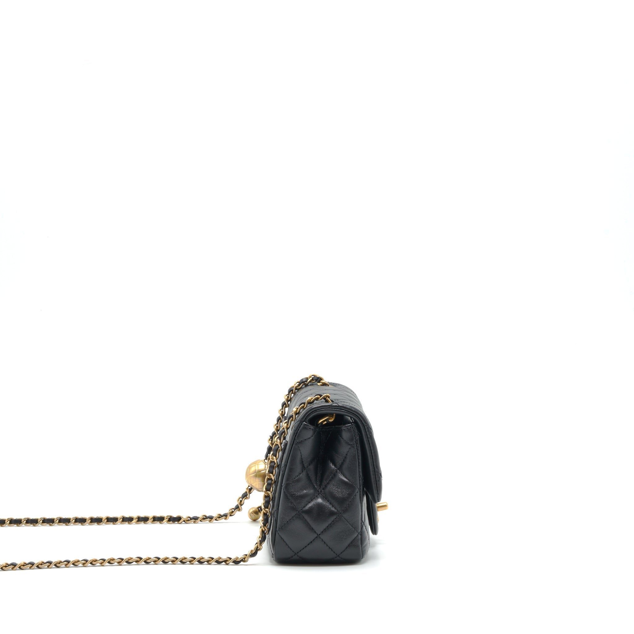 Chanel Mini Square Pearl Crush Lambskin Black