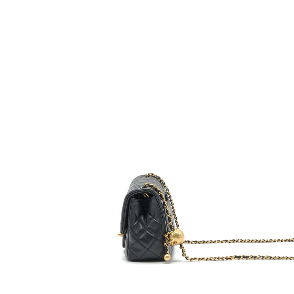 Chanel Mini Square Pearl Crush Lambskin Black