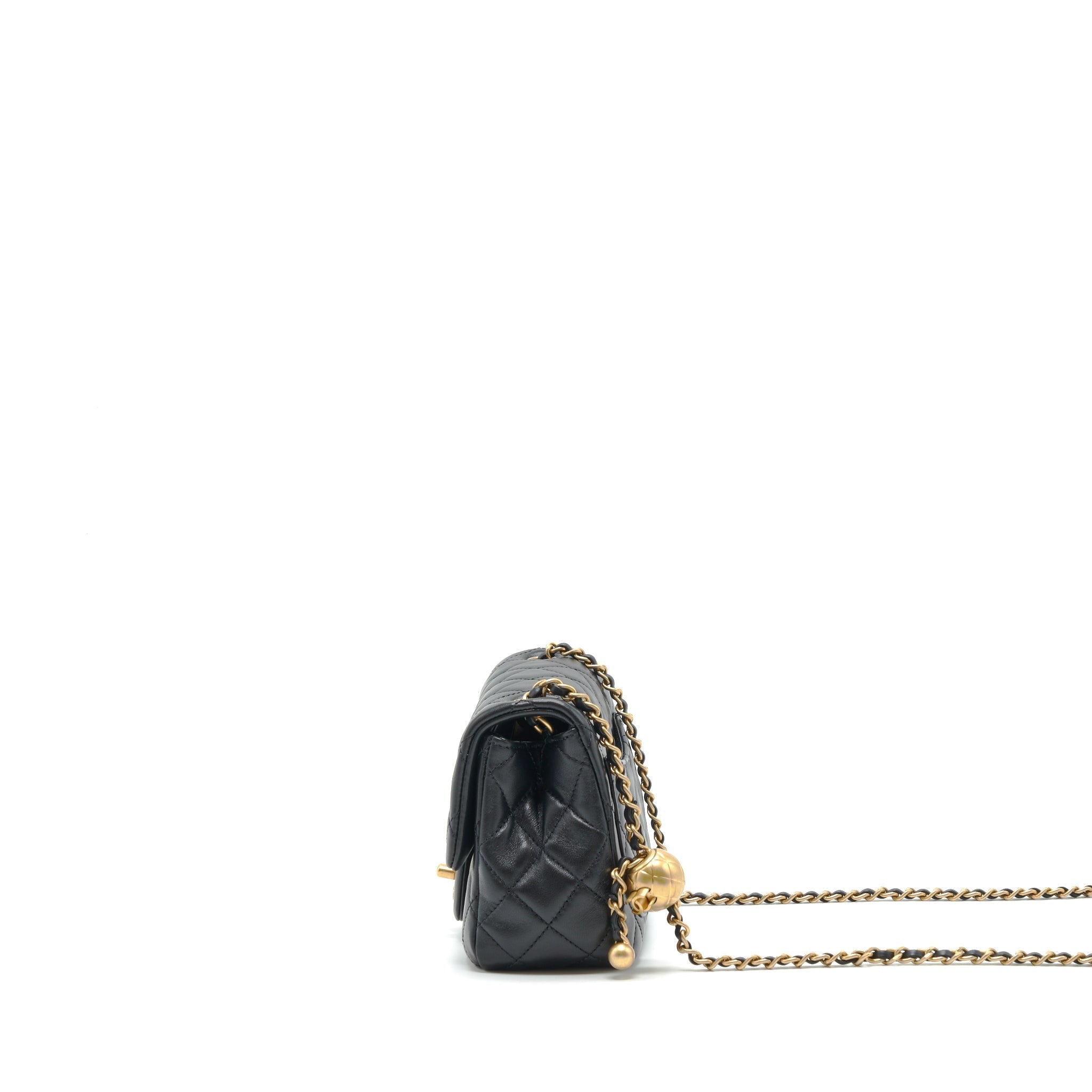Chanel Mini Square Pearl Crush Lambskin Black