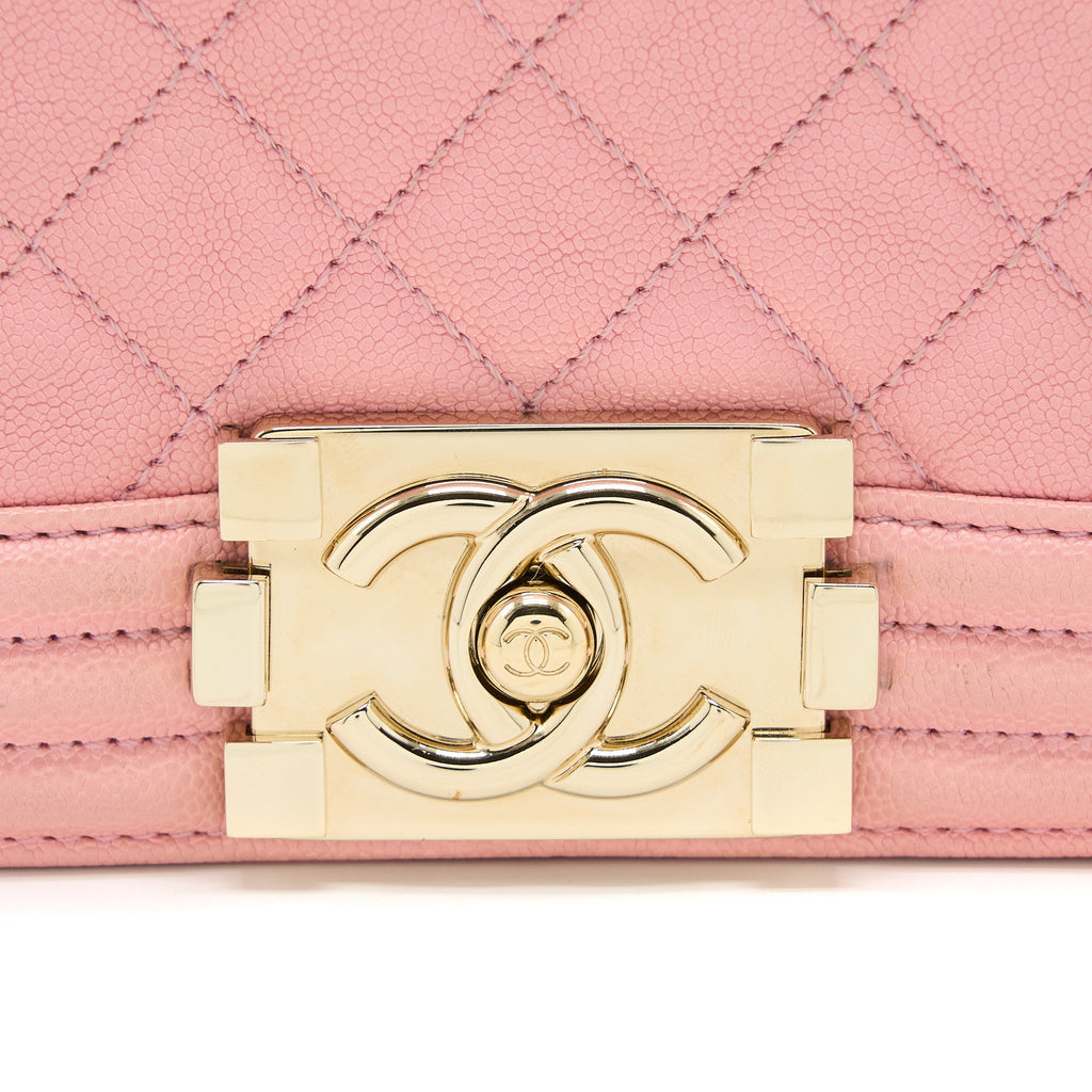 Chanel Small Boy Bag Caviar Pink L