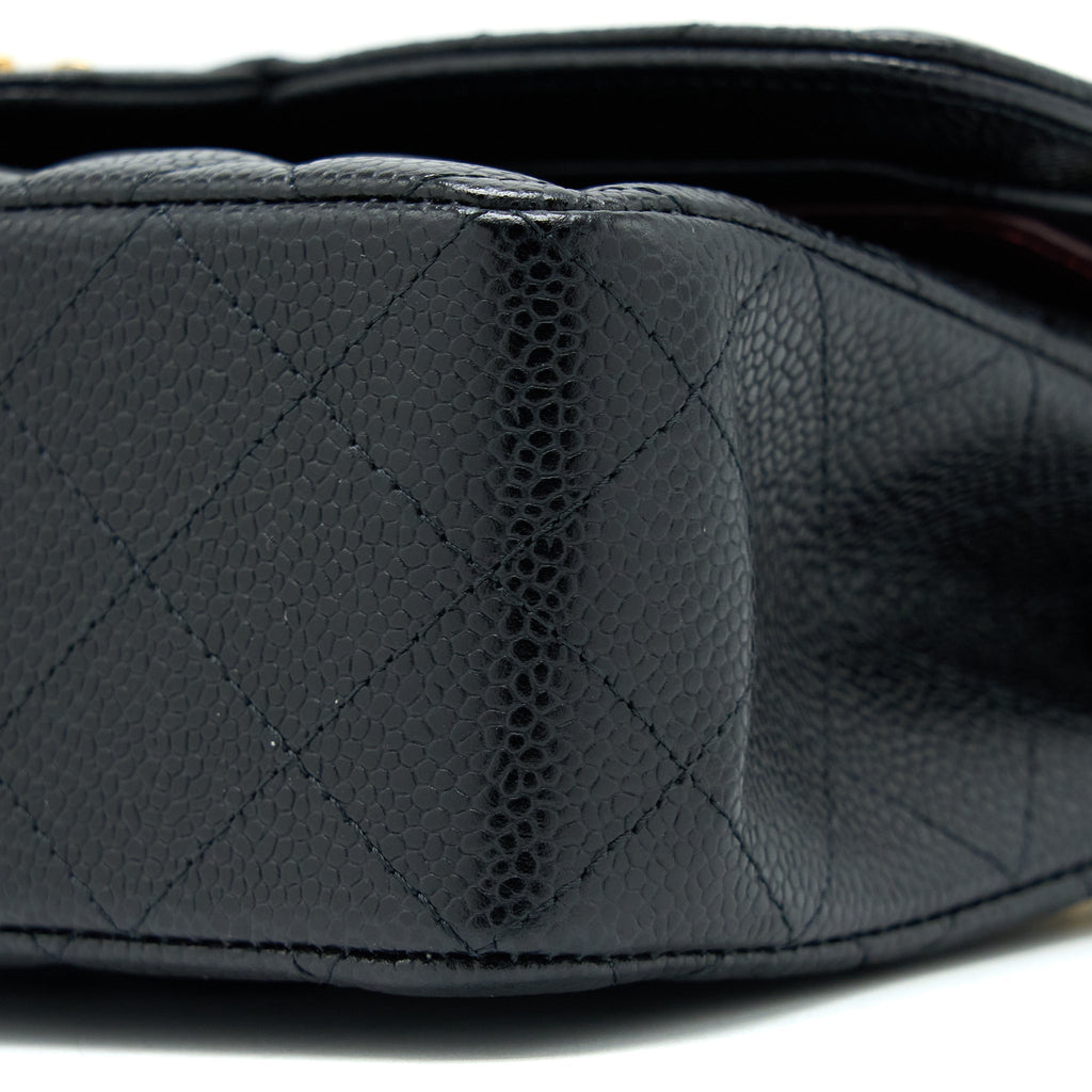 Chanel Small Classic Flap Bag Caviar Black  (Microchip)
