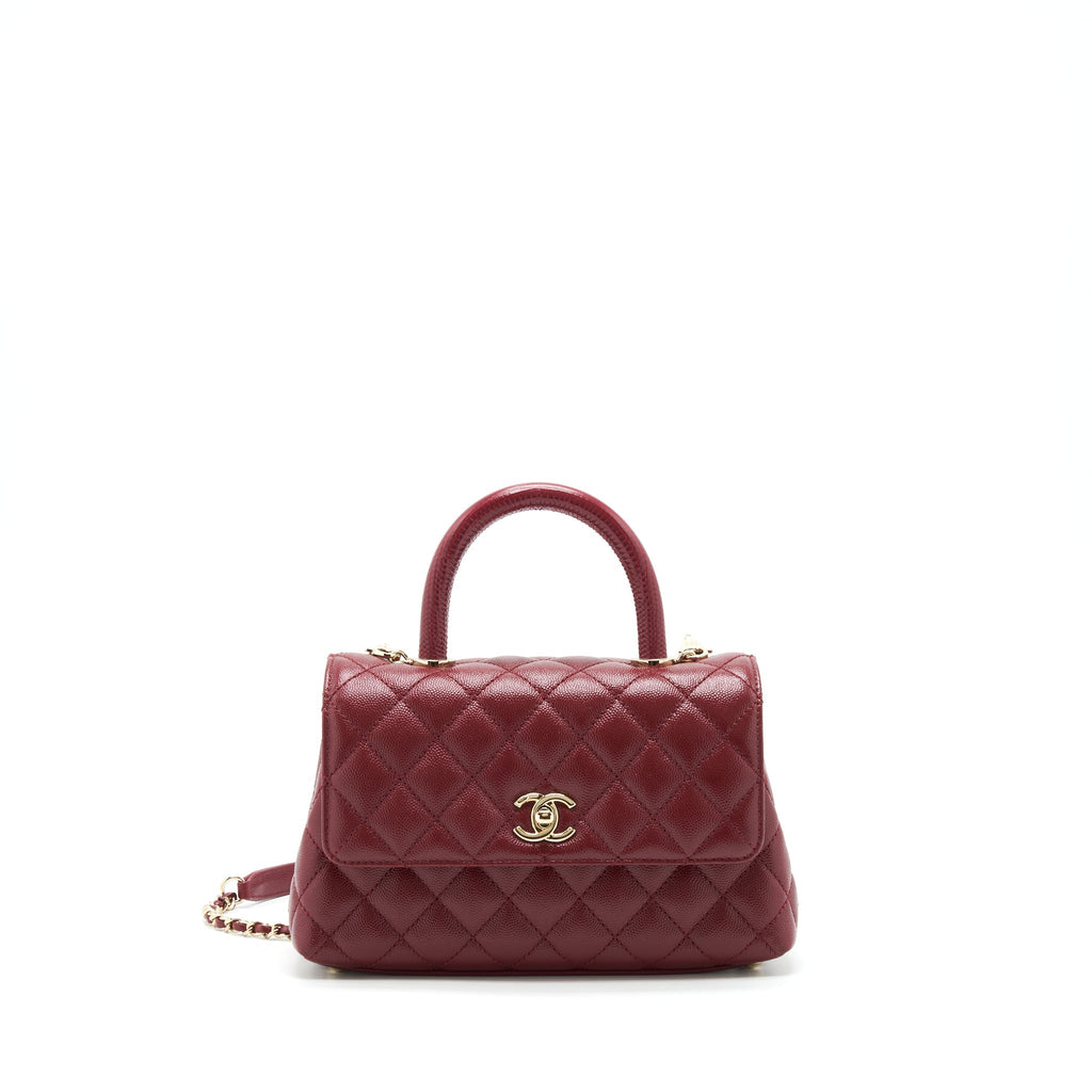 Chanel 21A Small Coco Handle Caviar NC635 Burgundy L