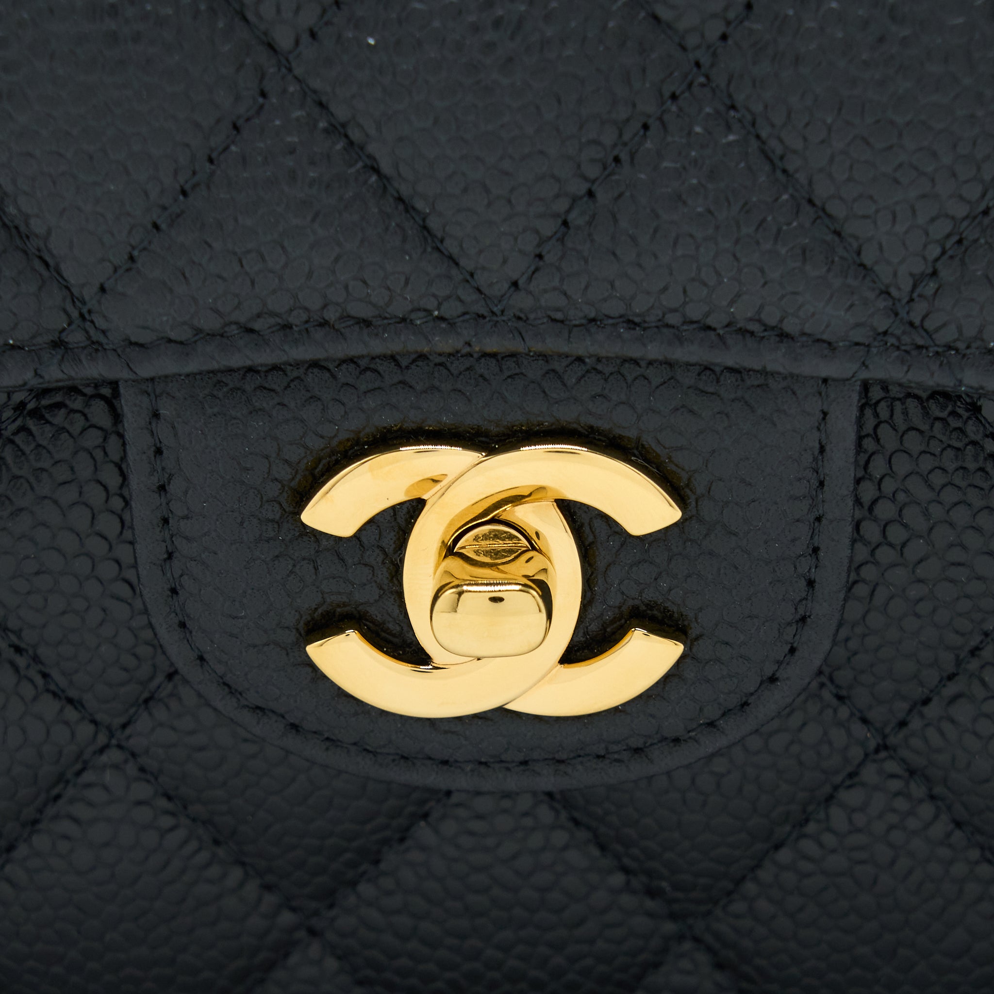 Chanel Small Classic Flap Bag Caviar Black  (Microchip)