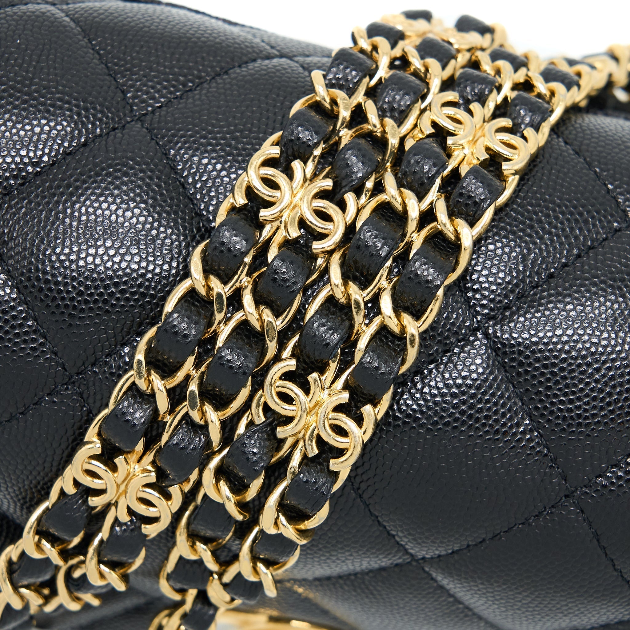 Chanel 22K Coco First Flap Bag Grained Calfskin Black  (Microchip)