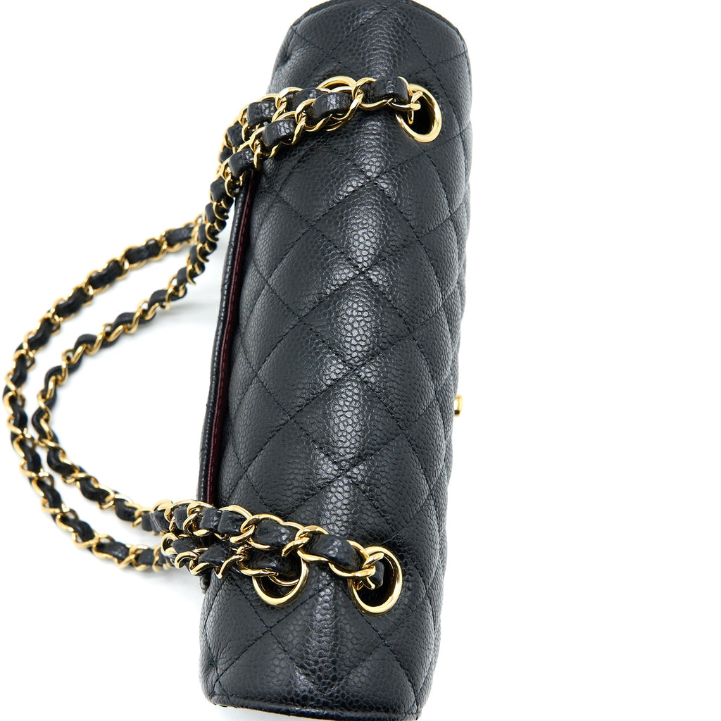 Chanel Small Classic Flap Bag Caviar Black  (Microchip)