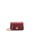 Chanel 22C Mini rectangular flap bag lambskin dark red L microchip