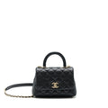 Chanel mini coco handle 20cm Caviar black with L