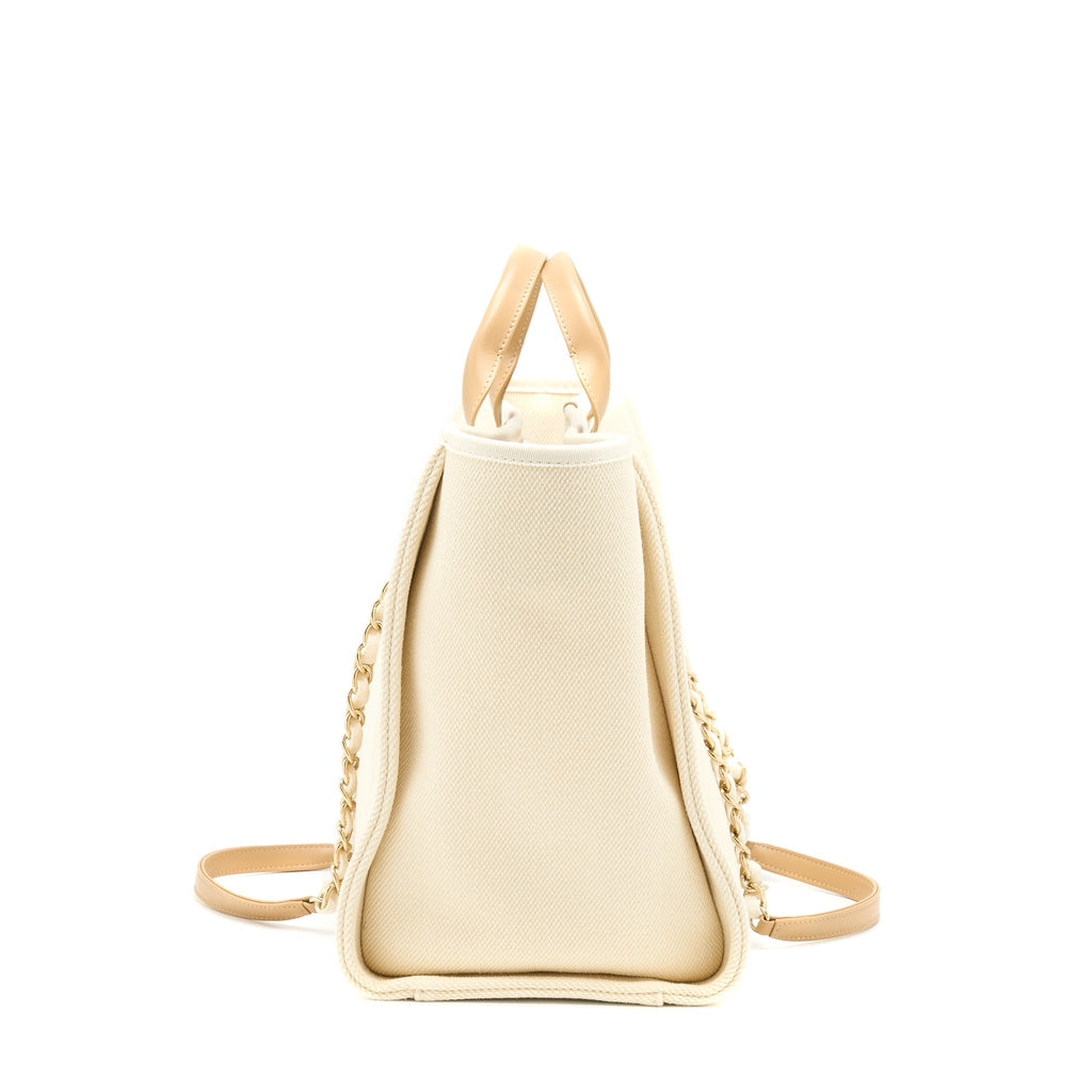 Chanel Deauville Pearl Tote Canvas