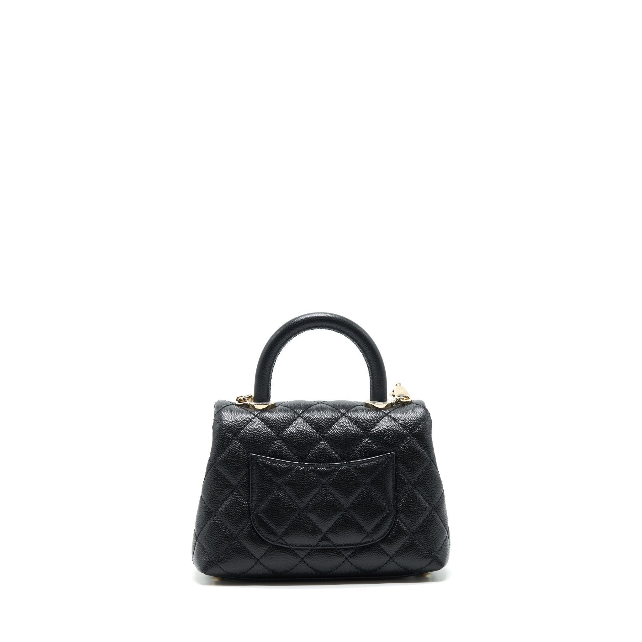 Chanel mini coco handle 20cm Caviar black with L