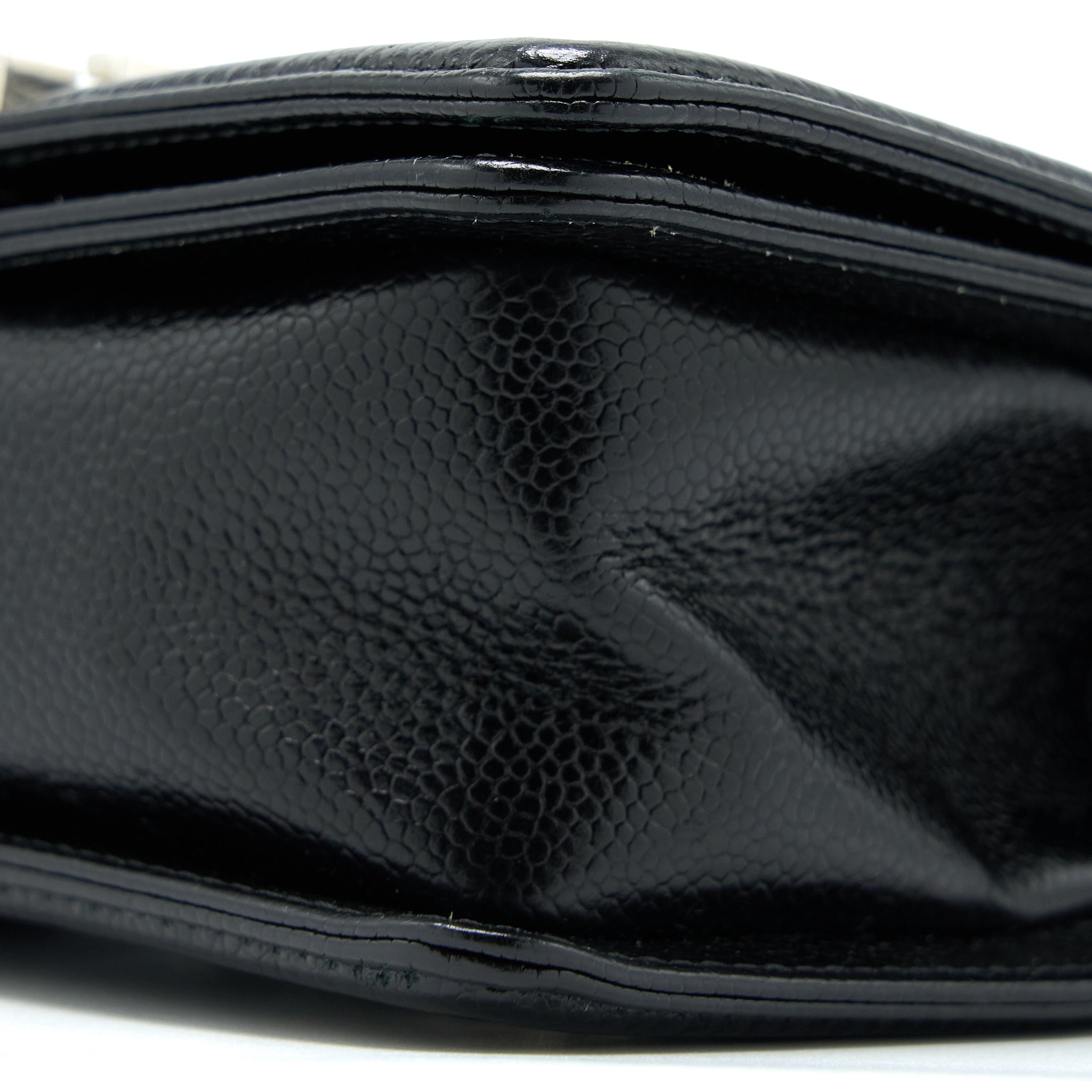 Chanel Small Chevron Boy Bag Shiny Grained Calfskin Black