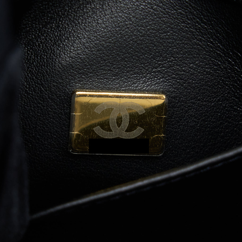 Chanel 22K Coco First Flap Bag Grained Calfskin Black  (Microchip)