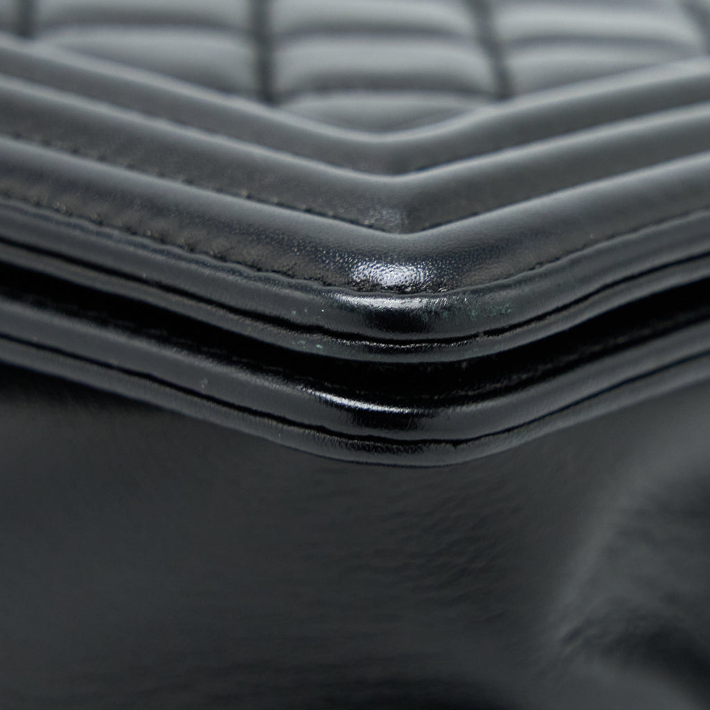Chanel Medium Boy Bag Lambskin Black Ruthenium