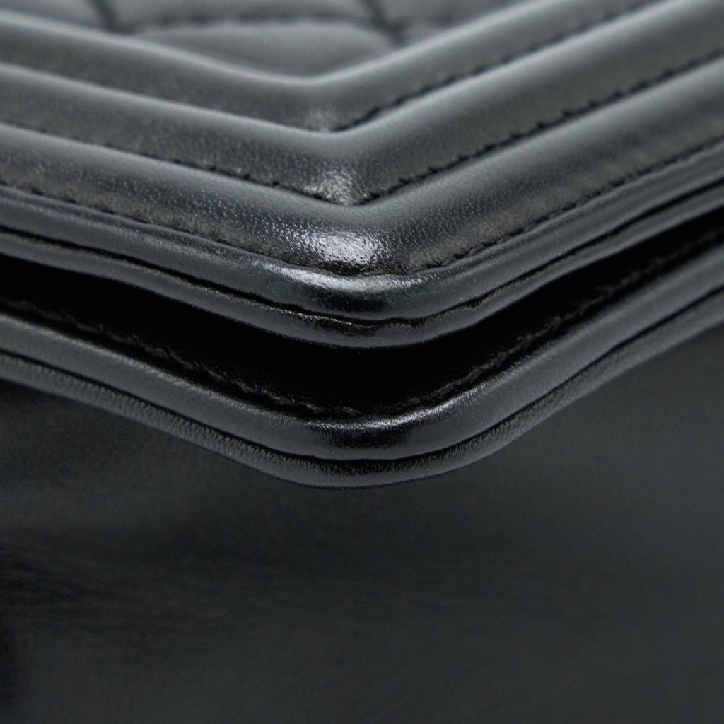 Chanel Medium Boy Bag Lambskin Black Ruthenium