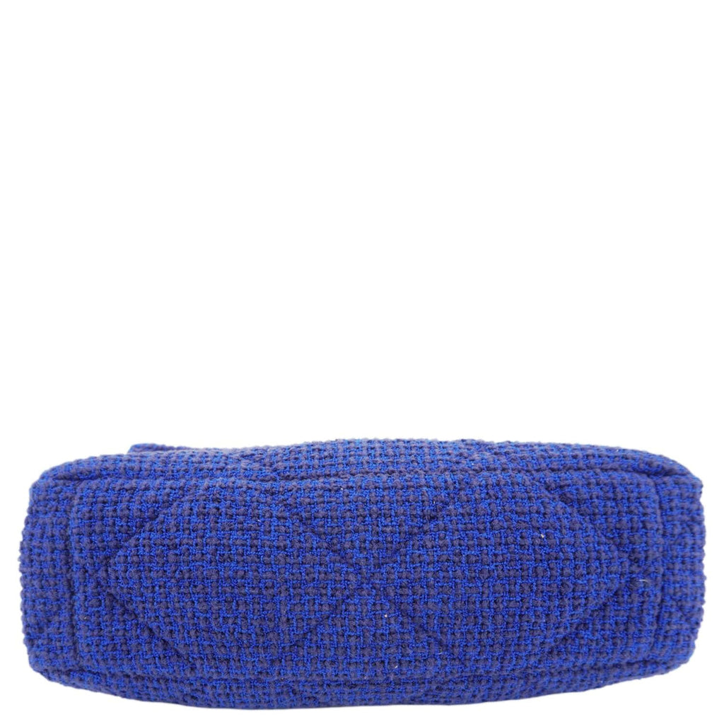 CHANEL 19 Flap Quilted Tweed Shoulder Bag Blue