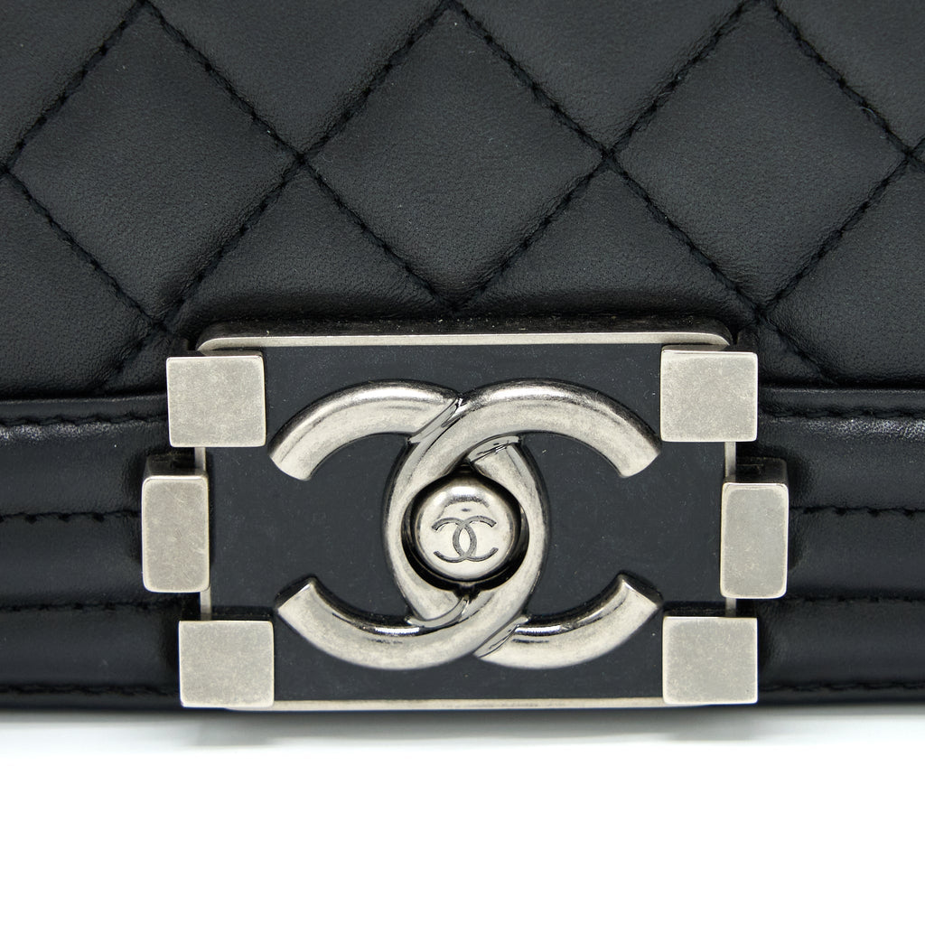 Chanel Medium Boy Bag Lambskin Black Ruthenium