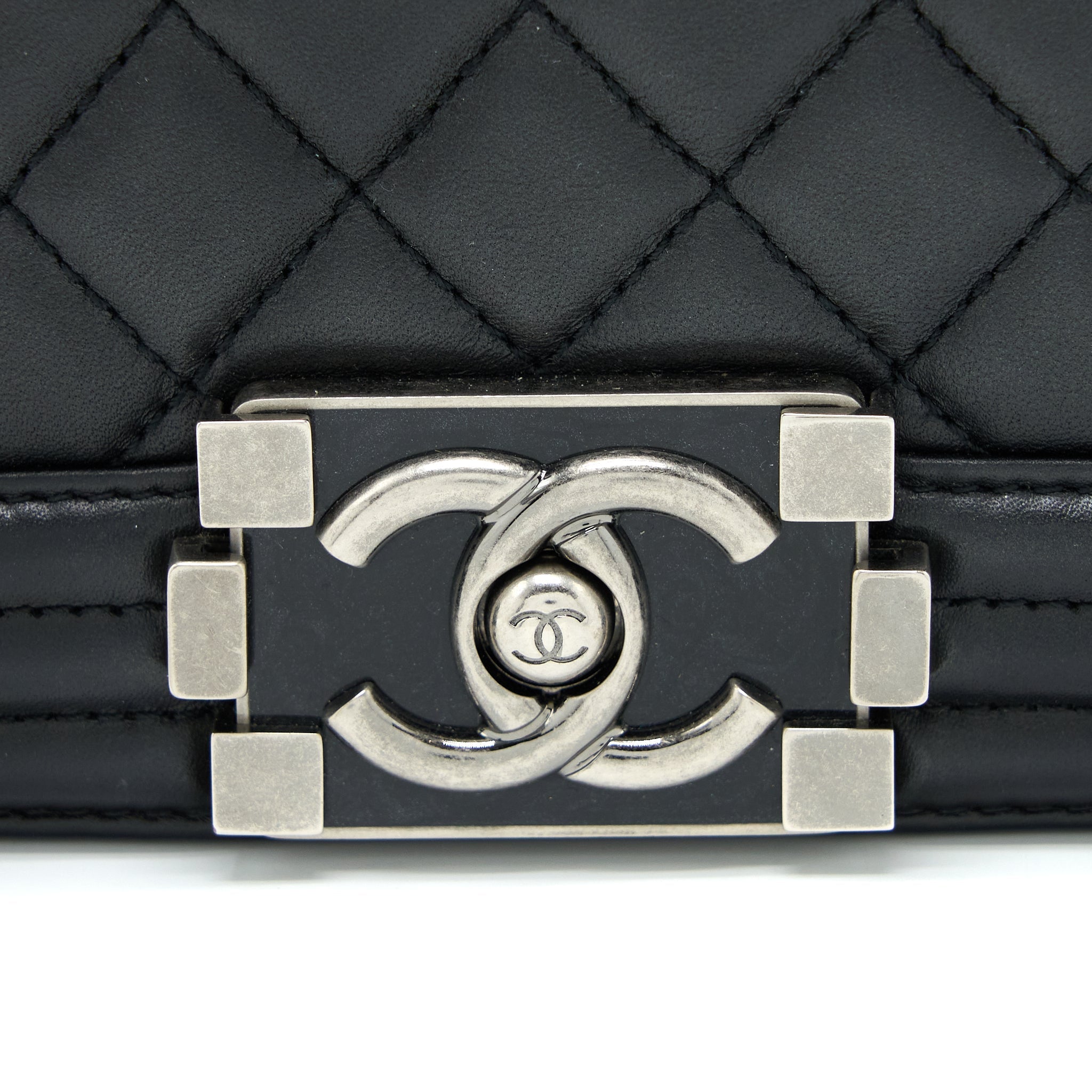Chanel Medium Boy Bag Lambskin Black Ruthenium