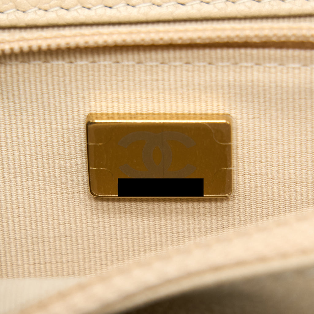 Chanel Wallet On Chain With Detailed Chain Caviar Beige L (Microchip)