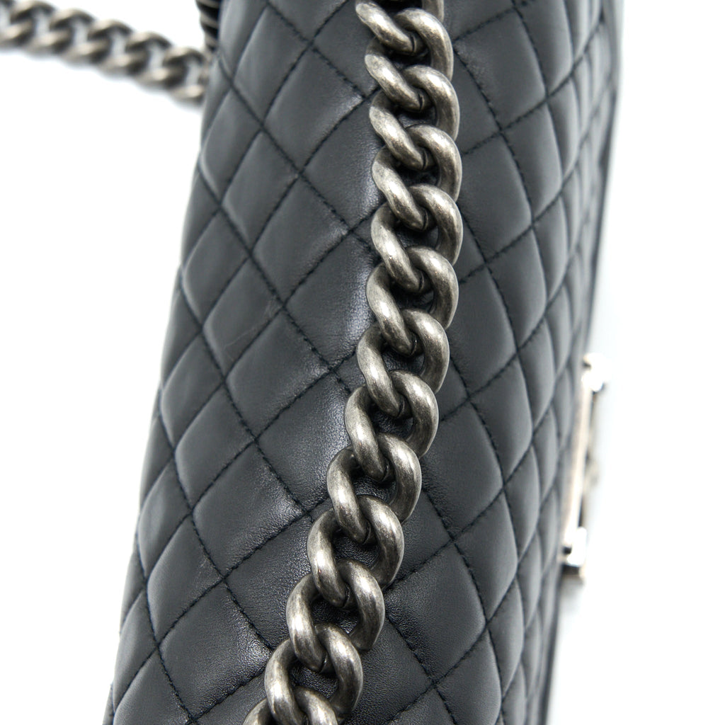 Chanel Medium Boy Bag Lambskin Black Ruthenium