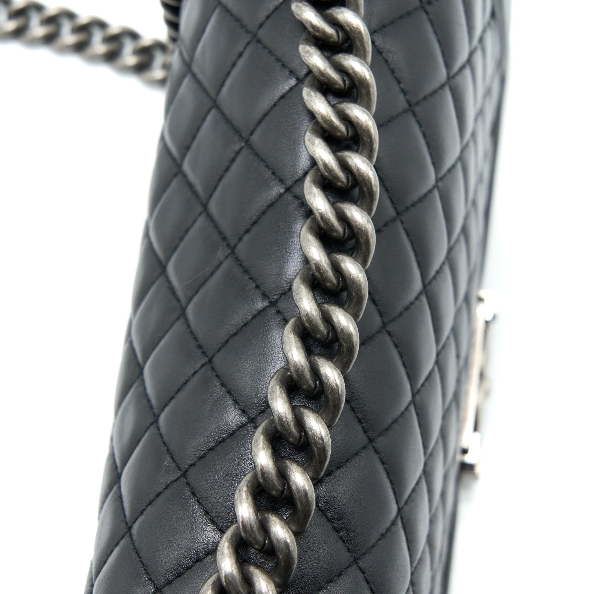Chanel Medium Boy Bag Lambskin Black Ruthenium