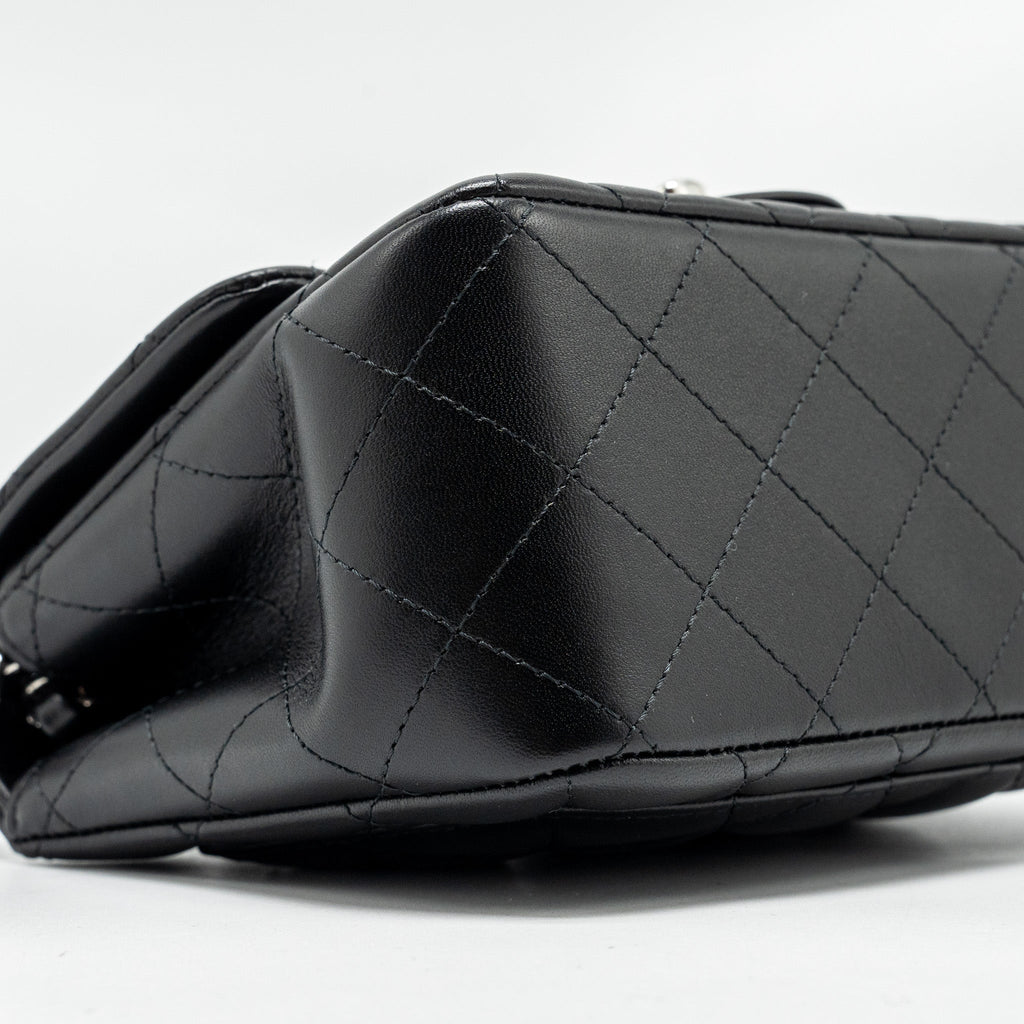 Chanel Mini Square Flap Bag Lambskin Black  (Microchip)