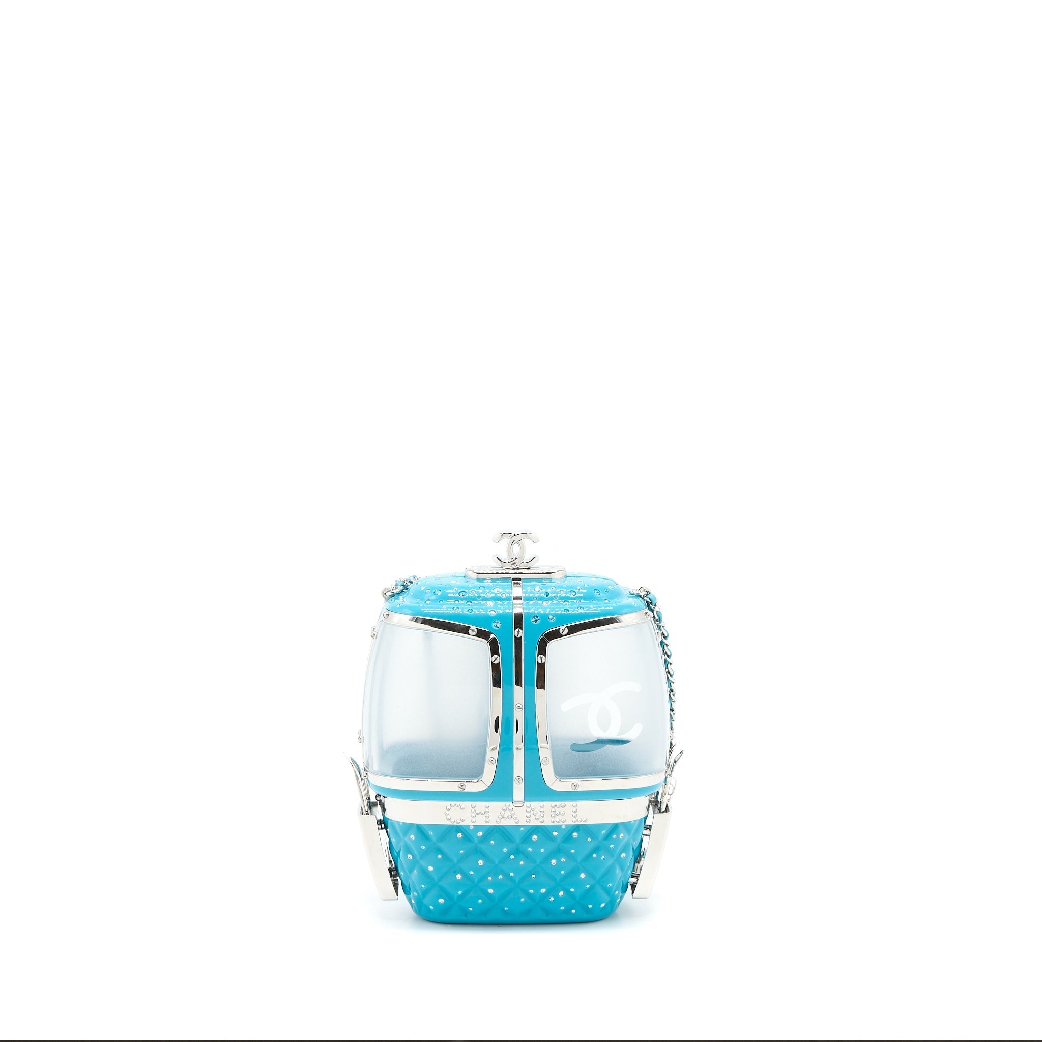 Chanel 19K Ski Gondola Evening Bag Light Blue
