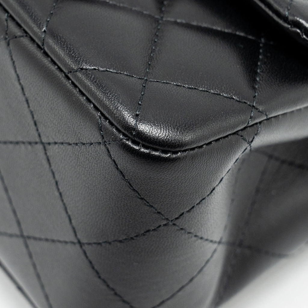 Chanel Mini Square Flap Bag Lambskin Black  (Microchip)