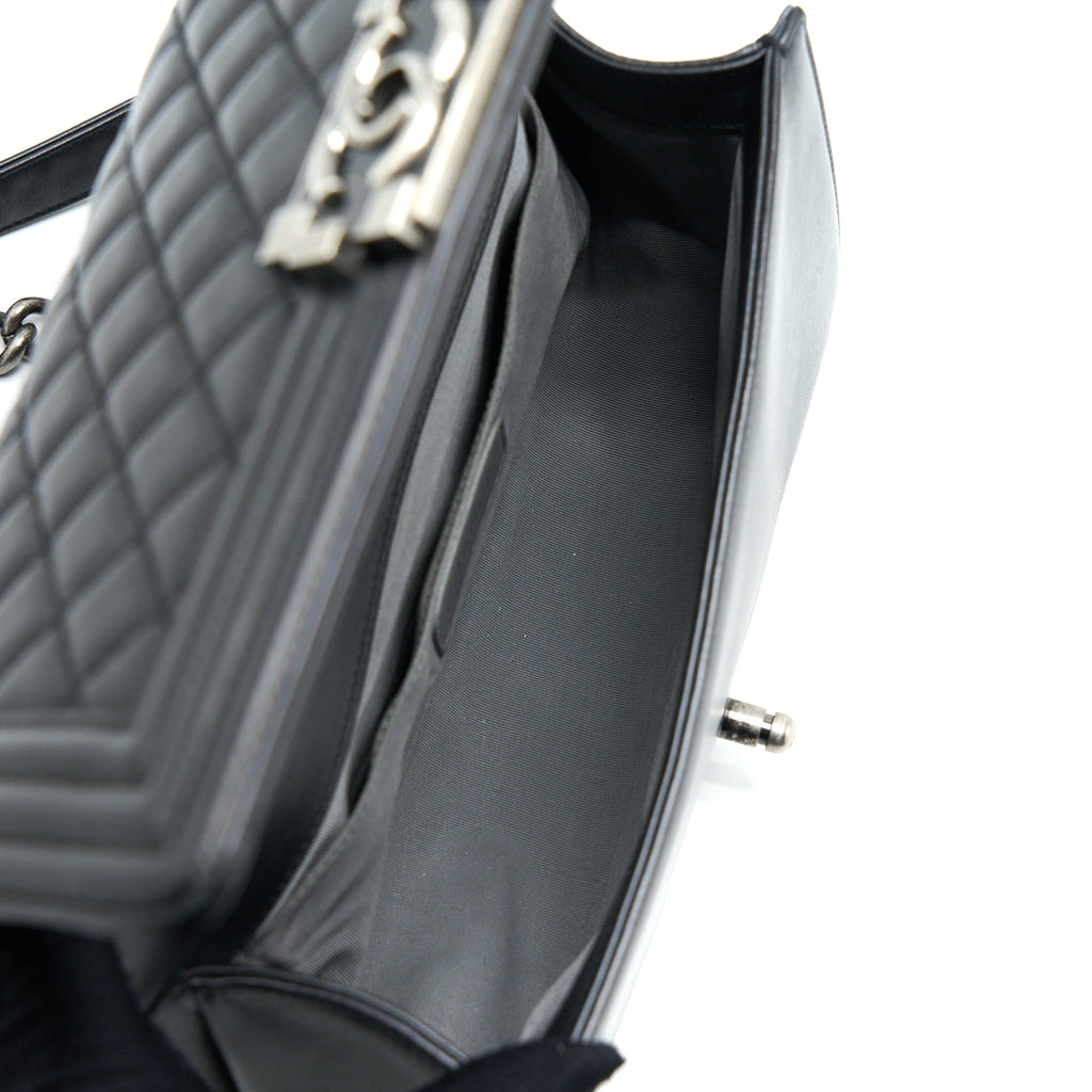 Chanel Medium Boy Bag Lambskin Black Ruthenium