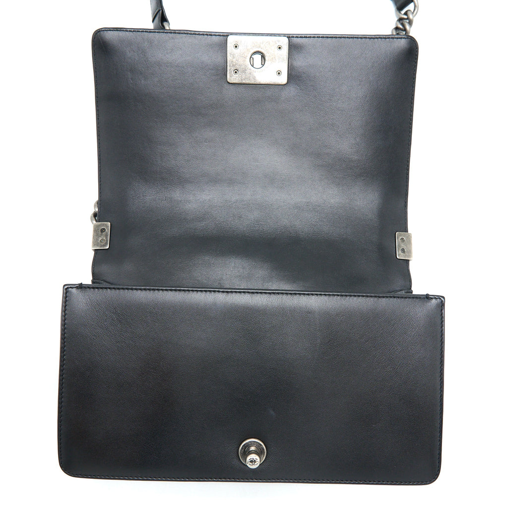 Chanel Medium Boy Bag Lambskin Black Ruthenium