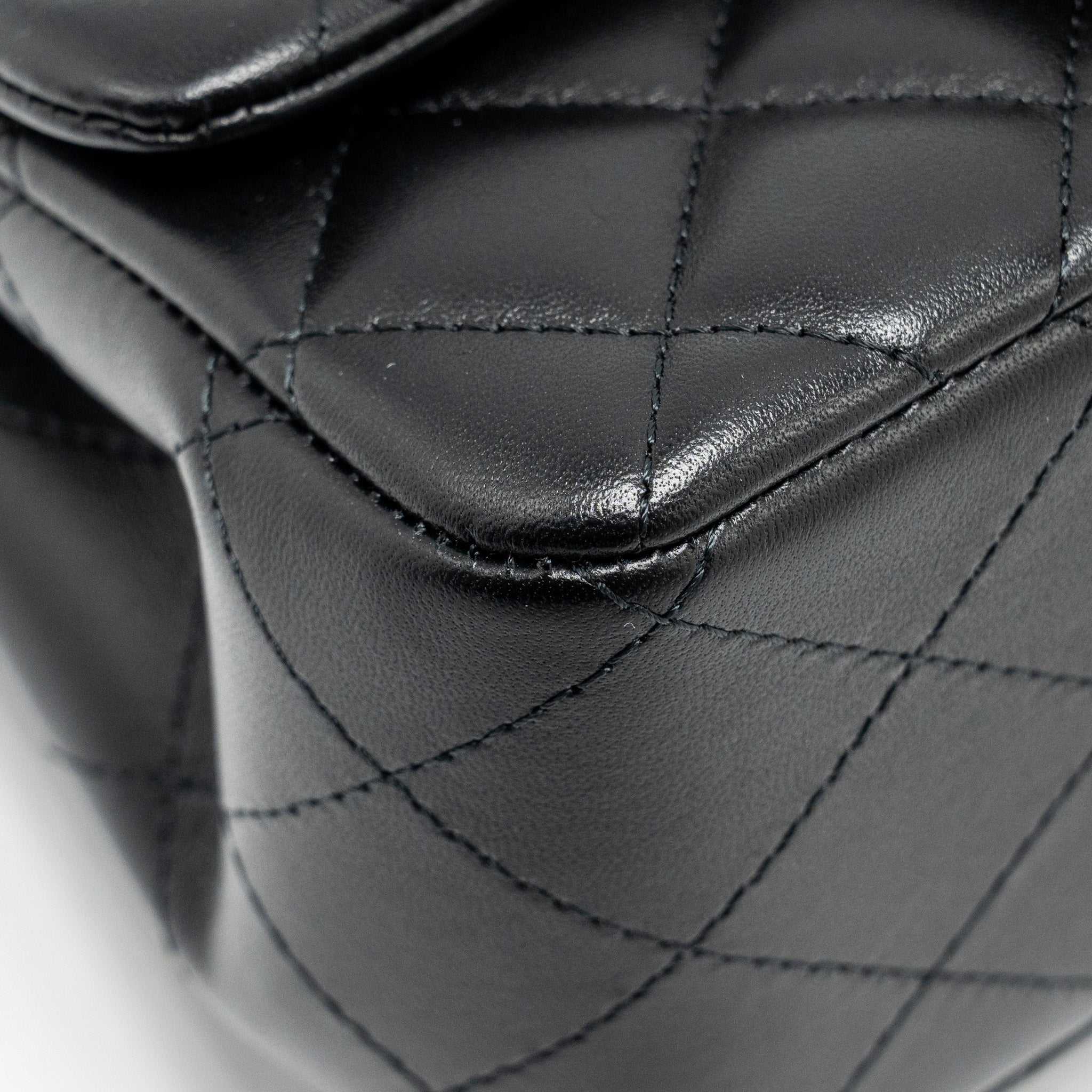 Chanel Mini Square Flap Bag Lambskin Black  (Microchip)