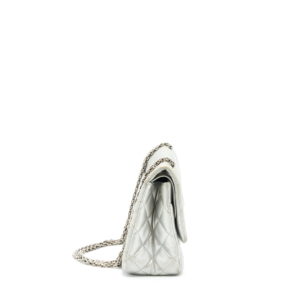 Chanel Reissue 2.55 226 Double Flap Bag Lambskin Silver