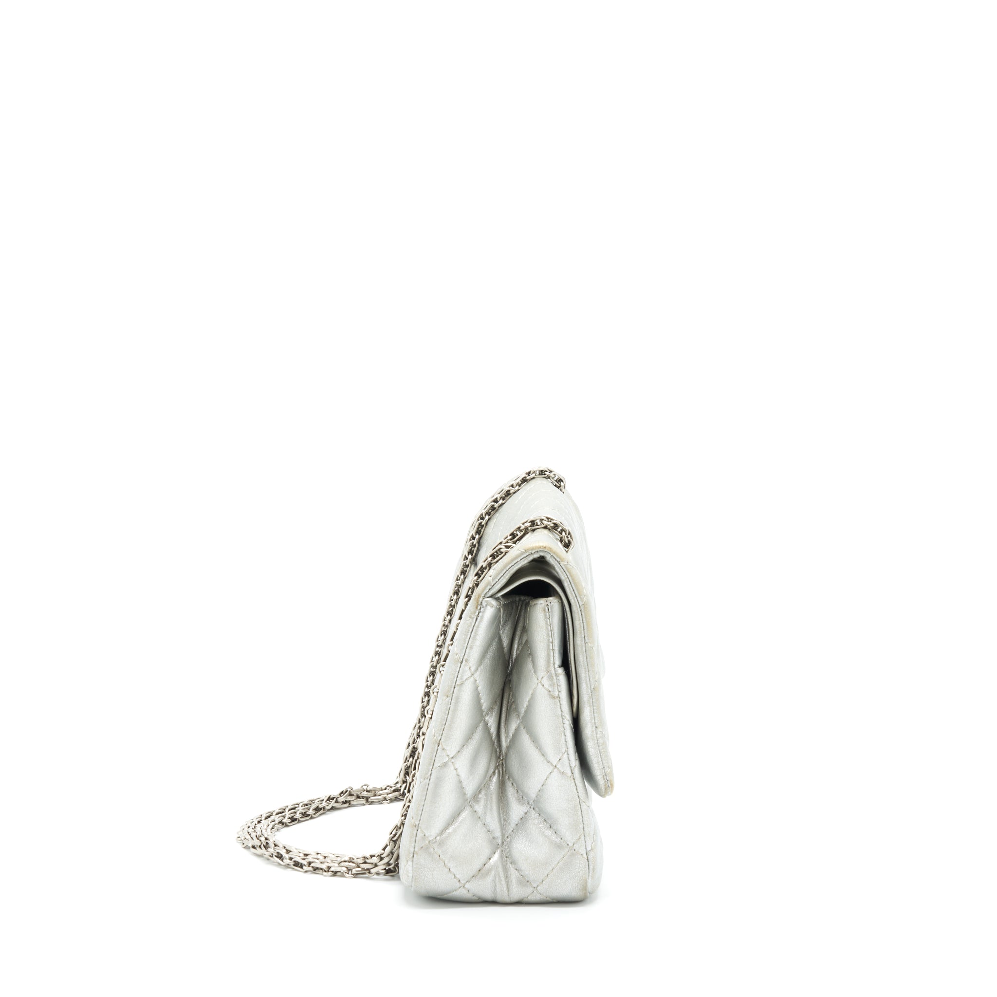 Chanel Reissue 2.55 226 Double Flap Bag Lambskin Silver