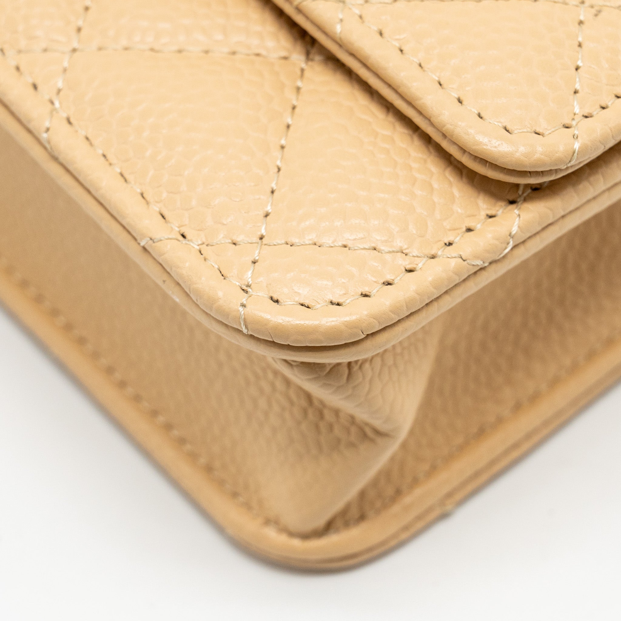 Chanel Classic Wallet on Chain Caviar Beige  (Microchip)