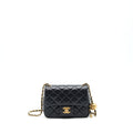 Chanel 22C Pearl Crush Mini Square Flap Bag Lambskin Black