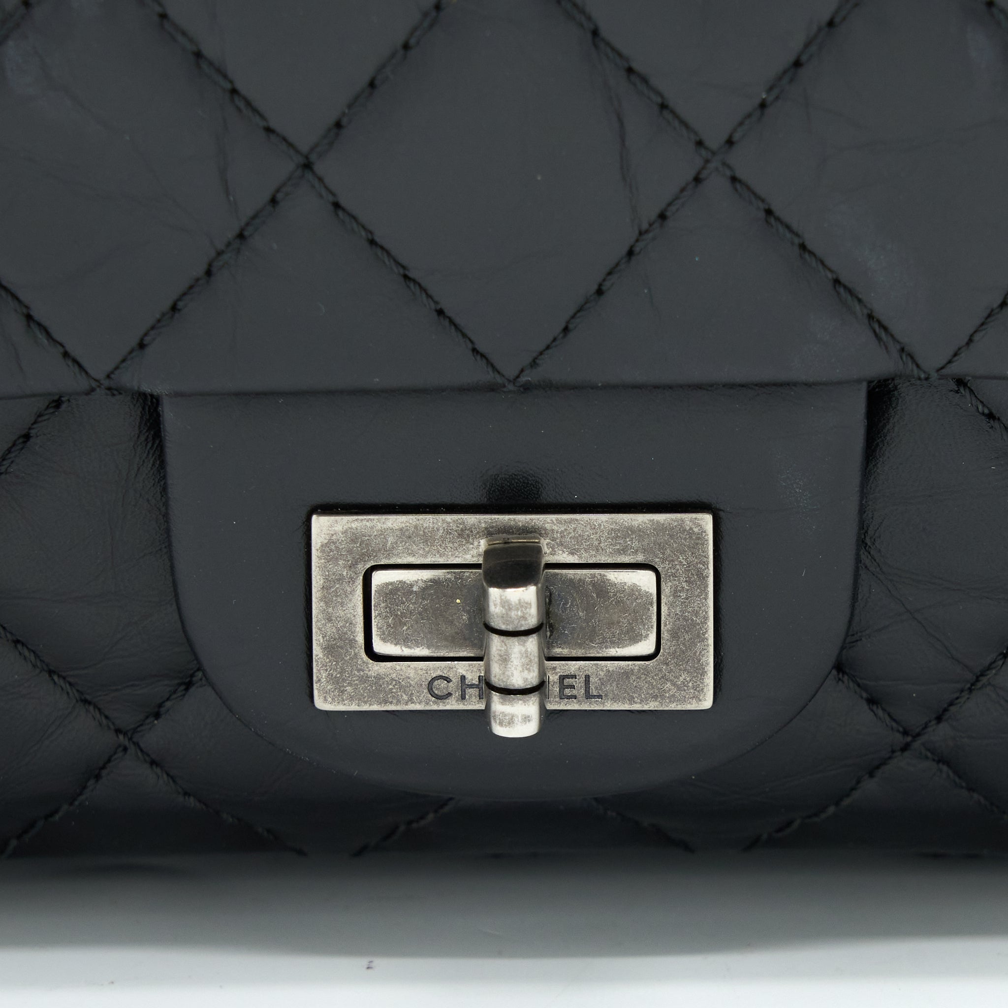 Chanel Small 2.55 225 Reissue Flap Bag Aged Calfskin Black Ruthenium