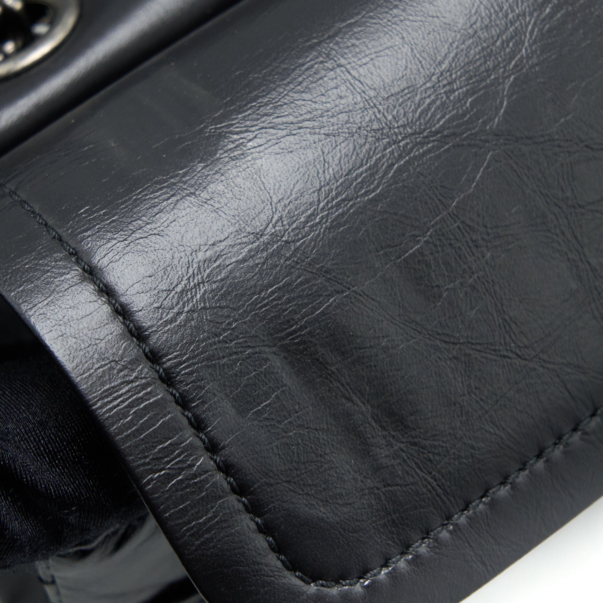 Chanel Small 2.55 225 Reissue Flap Bag Aged Calfskin Black Ruthenium