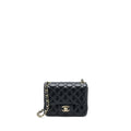 Chanel Classic Mini Square Flap Bag Lambskin Black L (Microchip)