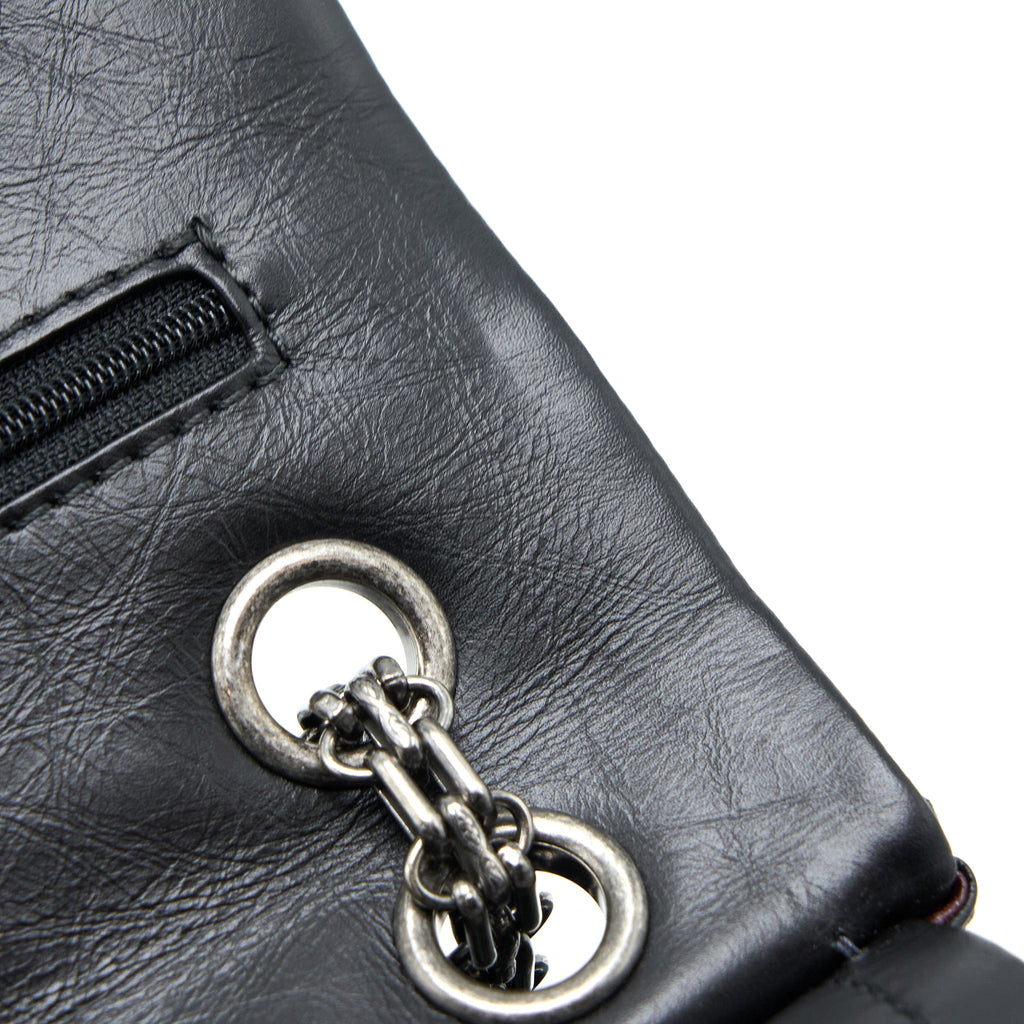 Chanel Small 2.55 225 Reissue Flap Bag Aged Calfskin Black Ruthenium