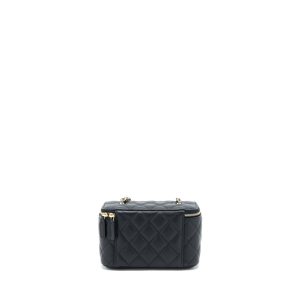 Chanel 23C Pearl Crush Long Vanity Lambskin Black L (Microchip)