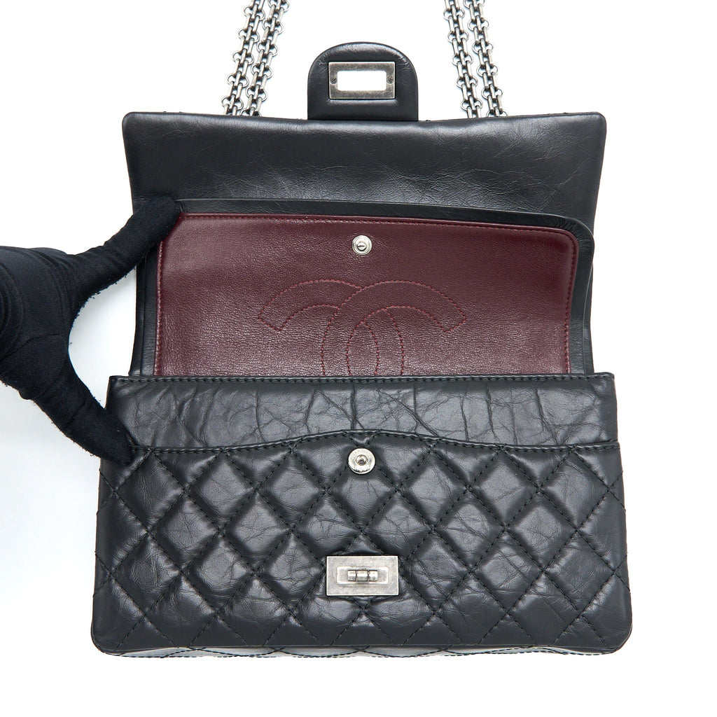Chanel Small 2.55 225 Reissue Flap Bag Aged Calfskin Black Ruthenium
