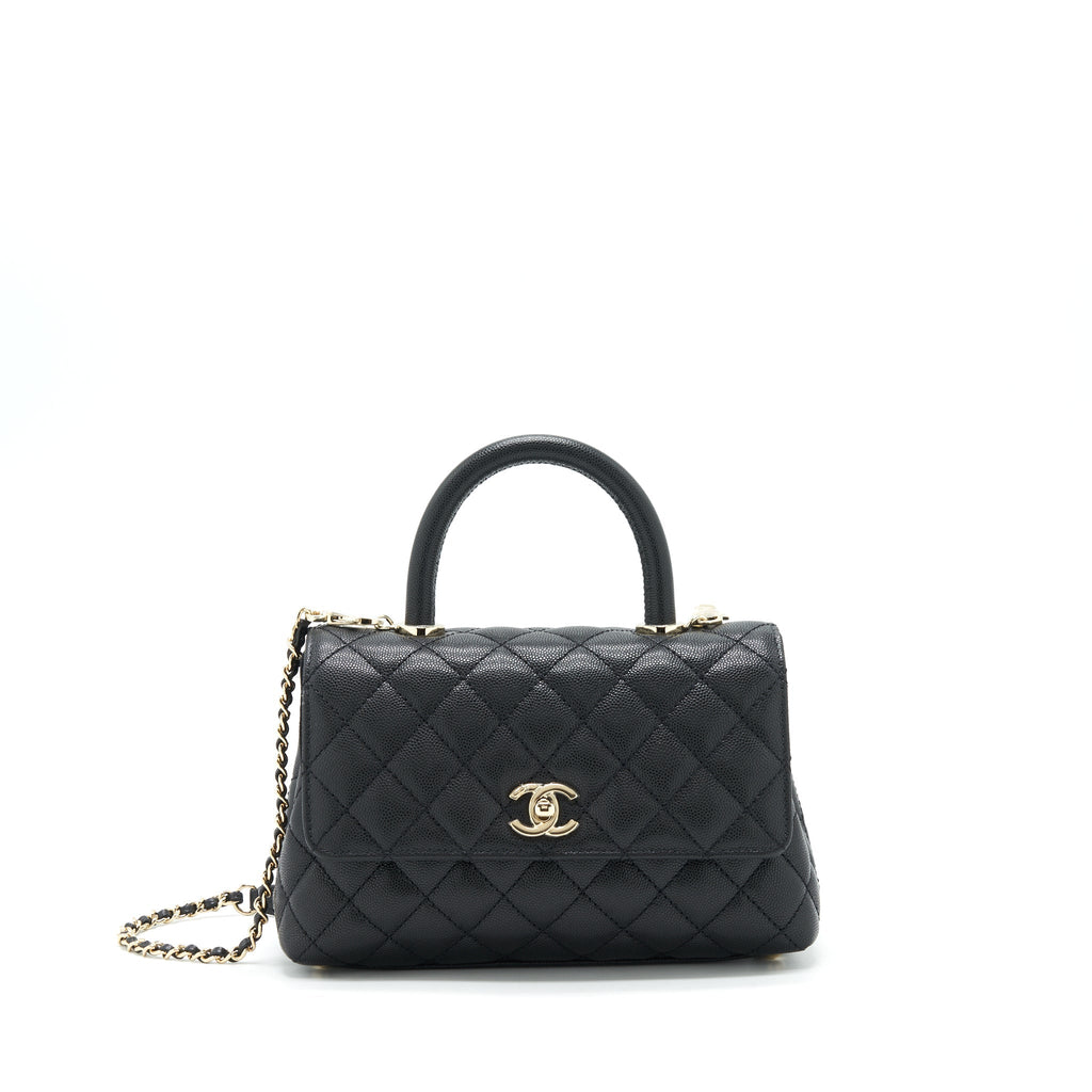 Chanel Small Coco Handle Caviar Black L