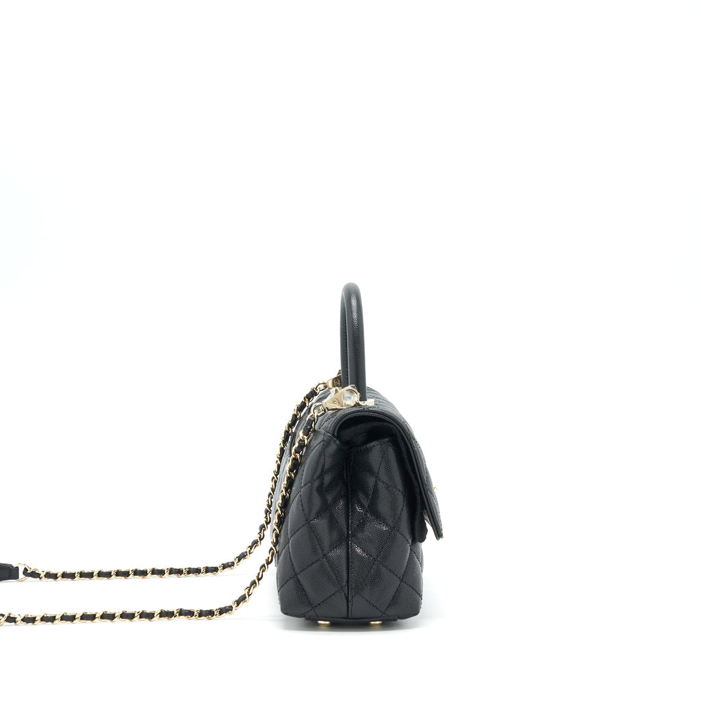 Chanel Small Coco Handle Caviar Black L
