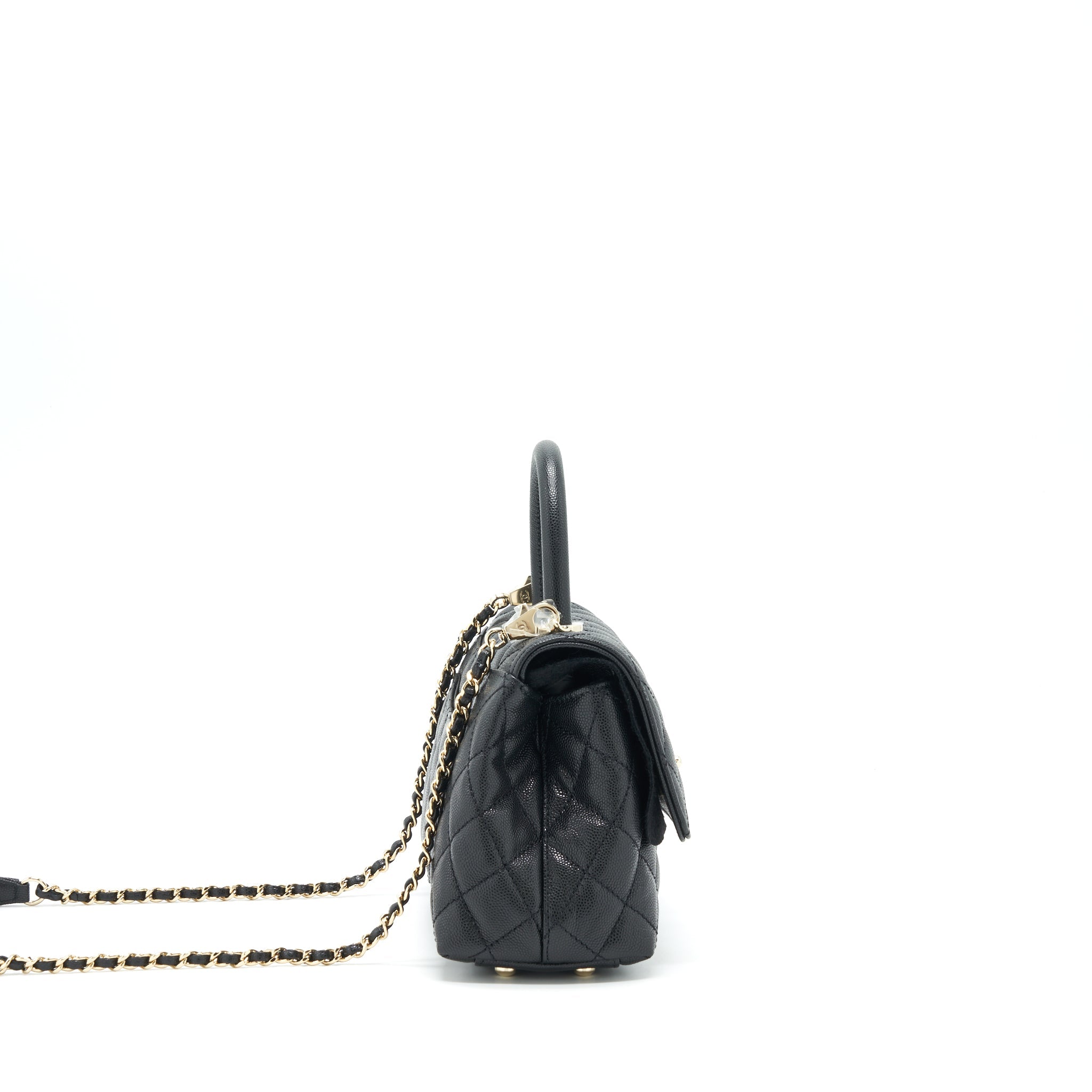 Chanel Small Coco Handle Caviar Black L