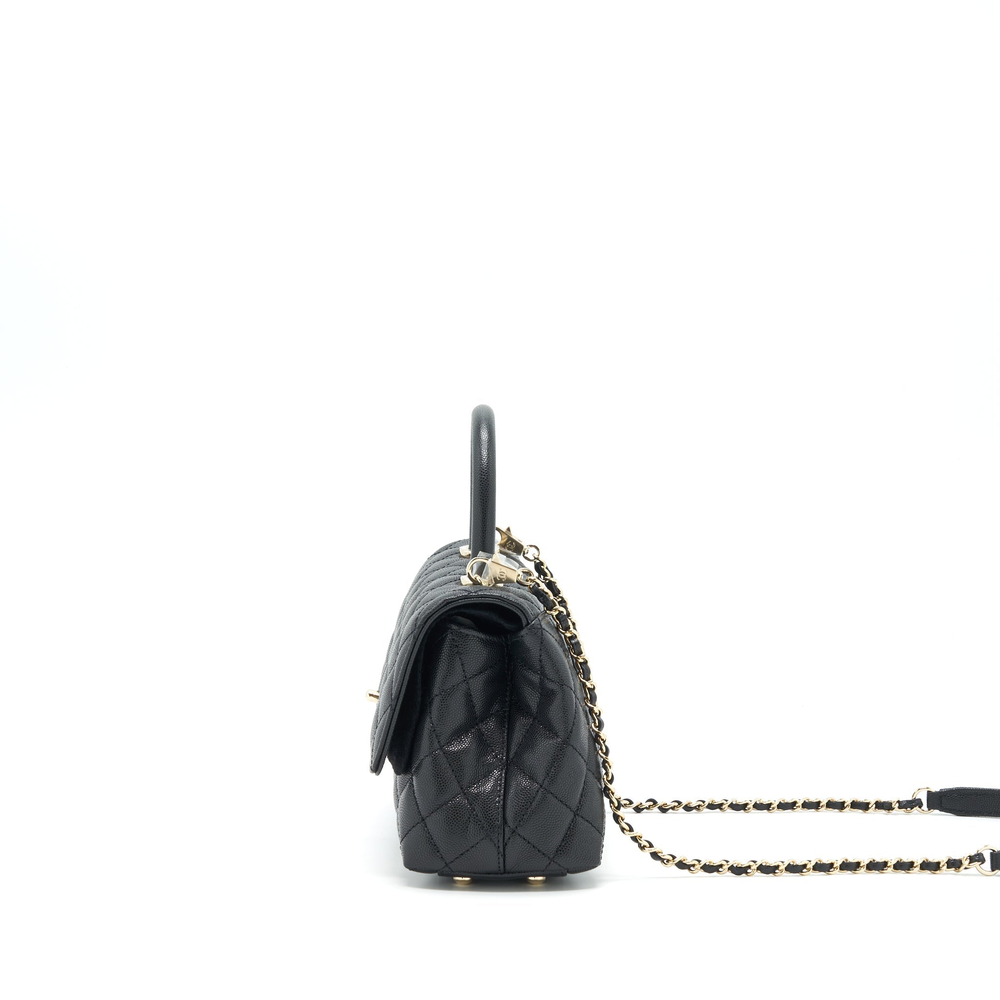 Chanel Small Coco Handle Caviar Black L
