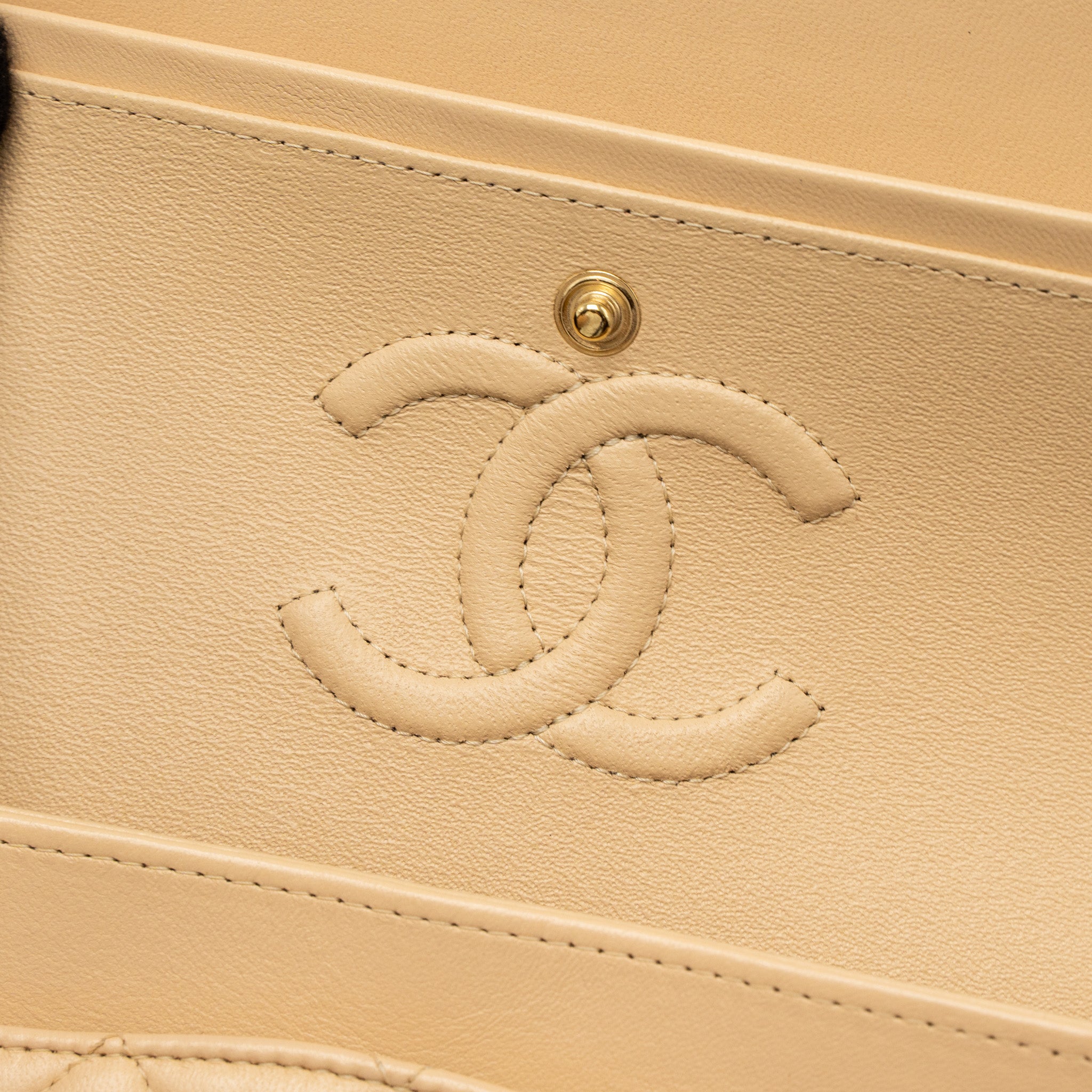 Chanel Small Classic Flap Bag Lambskin Beige