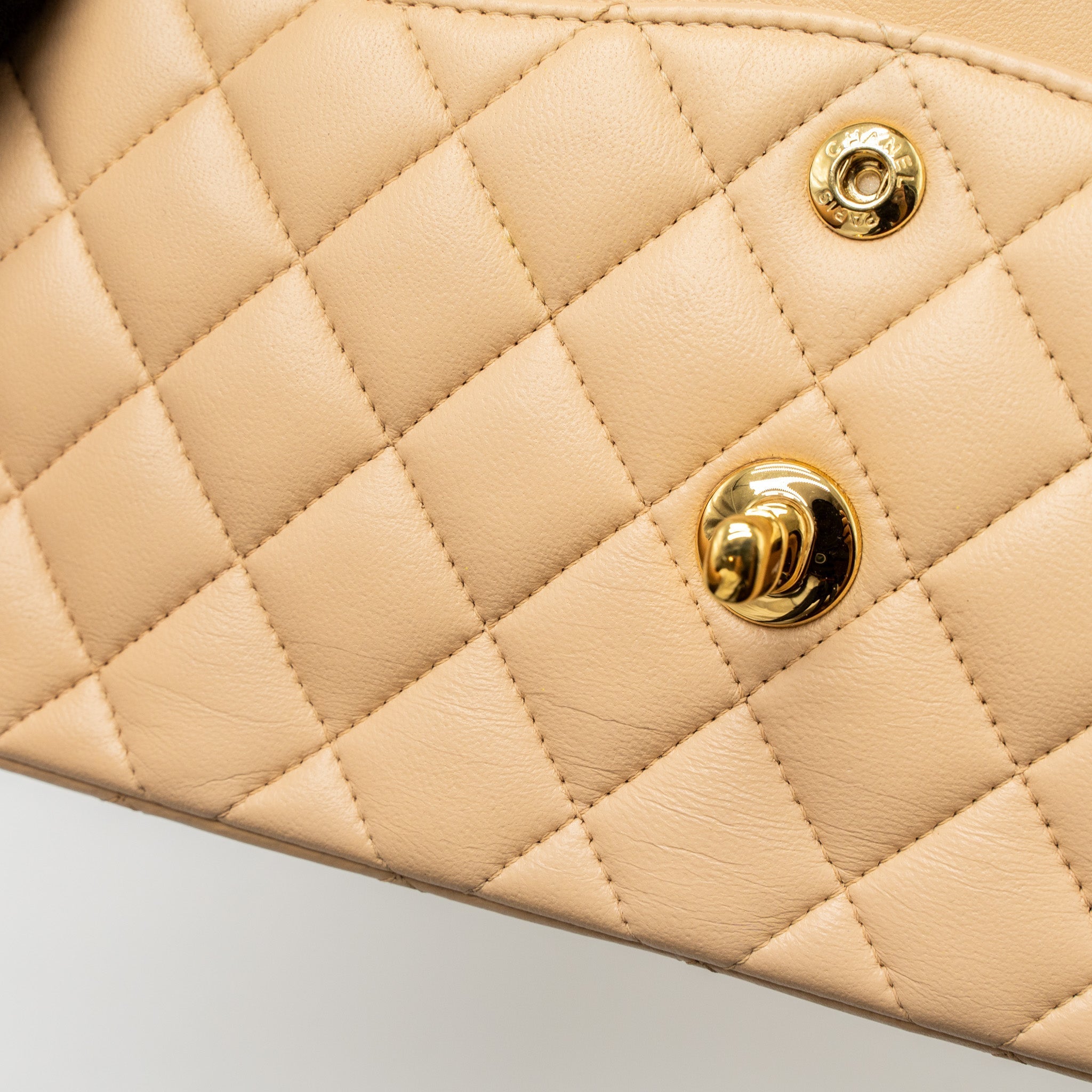 Chanel Small Classic Flap Bag Lambskin Beige