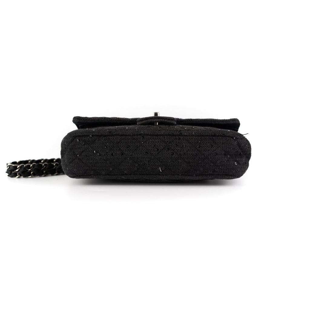 Chanel Quilted Sequins Tweed Flap Bag