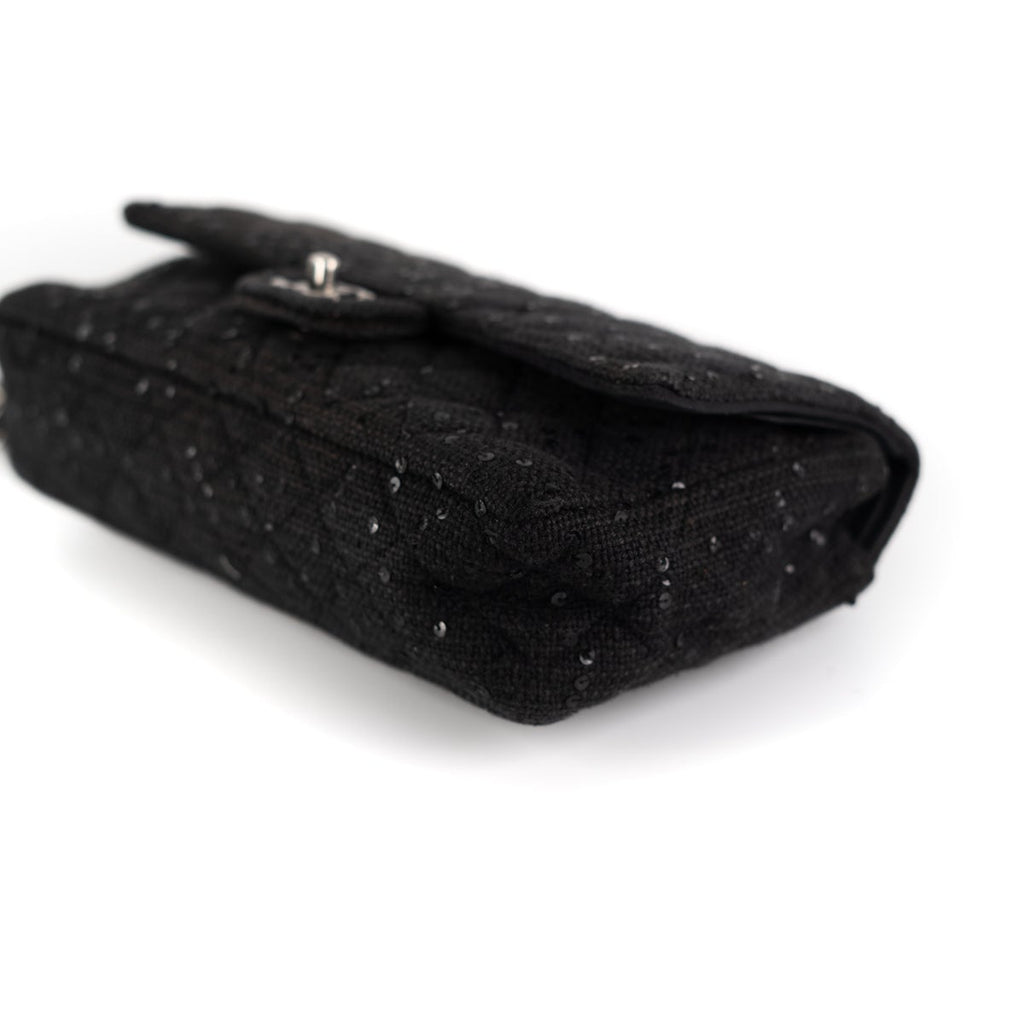 Chanel Quilted Sequins Tweed Flap Bag
